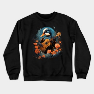 Mandarin Duck Playing Guitar Crewneck Sweatshirt